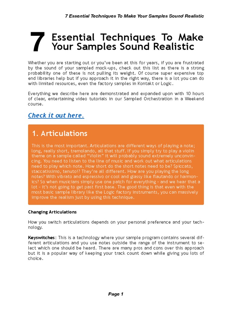 7 Essential Techniques PDF | PDF | Music Technology | Sound