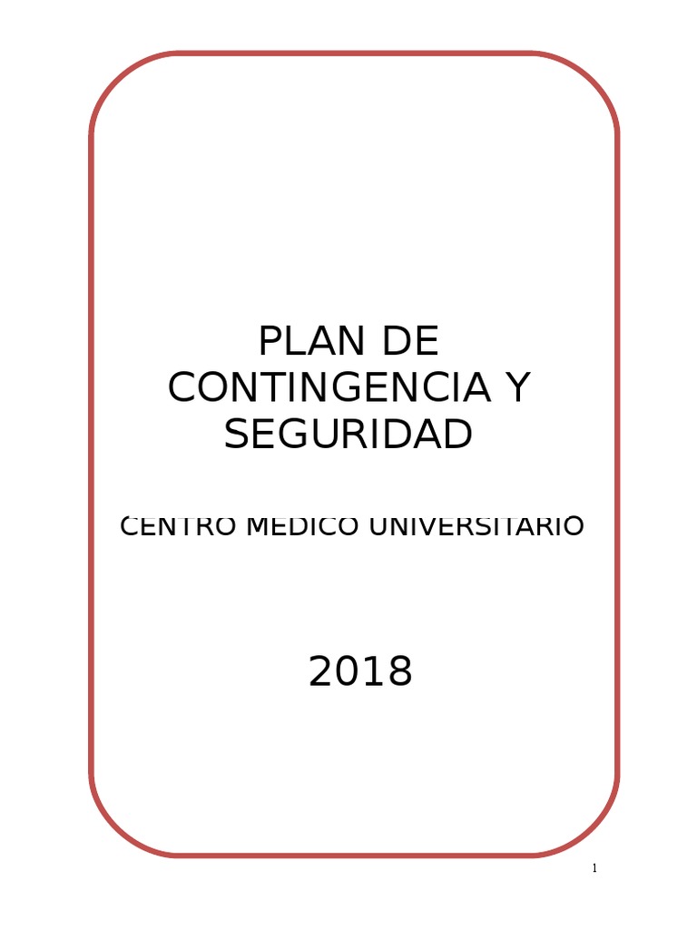Plan de Contingencia y Seguridad Médica | PDF | Hospital | Naturaleza