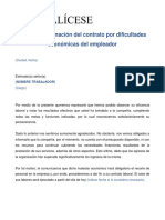 Carta Terminacion Contrato Dificultades Economicas Empleador