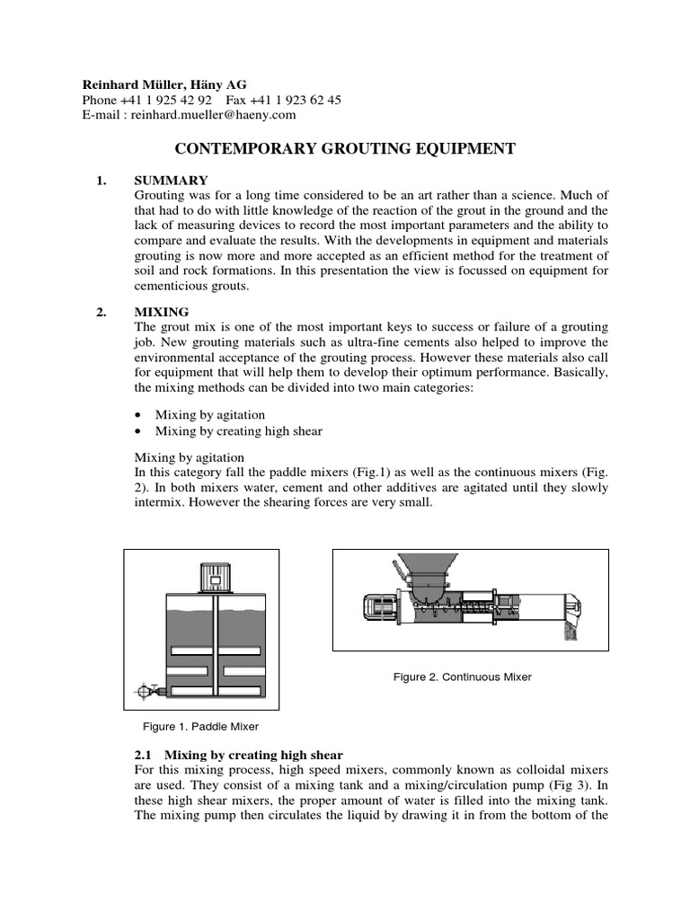 Grout Pumps & System PDF PDF Pump Gases