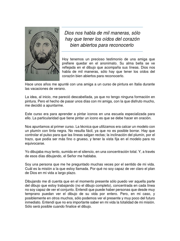 Dios Nos Habla de Mil Maneras | PDF | Dibujo | Pinturas