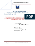 A Project Report On Customer Satisfaction Survey of Maruti Udyog LTD