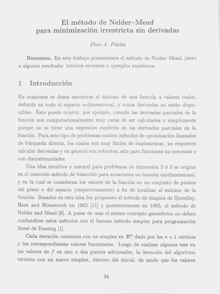 Nelder Mead | PDF | Optimización Matemática | Lógica matemática