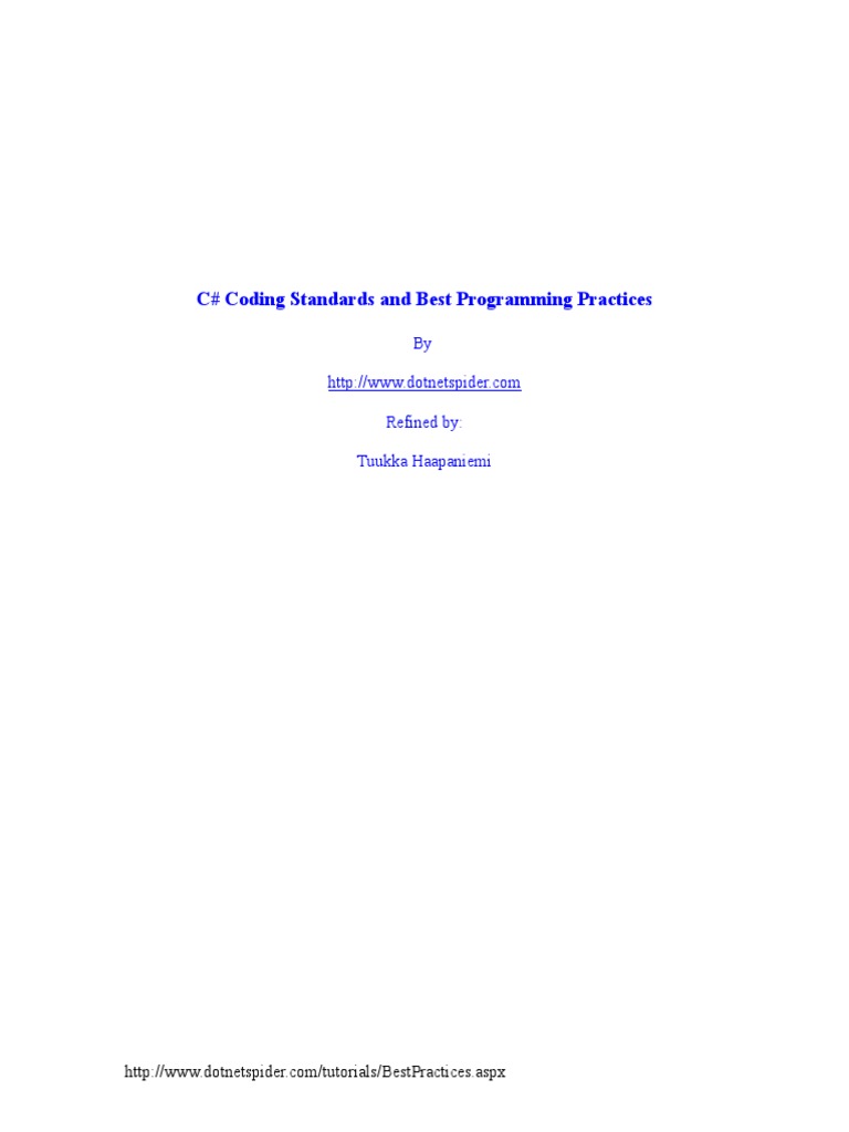 C# Coding Standards and Best Programming Practices: by Refined By ...