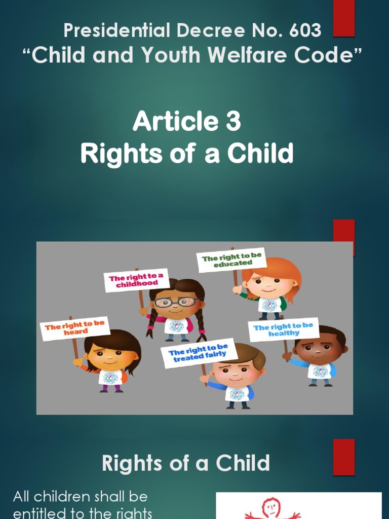 Child and Youth Welfare Code Presidential Decree No. 603 " " PDF