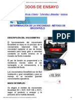 Método de Ensayo - Determinación de La Viscosidad. Método Brookfield PDF