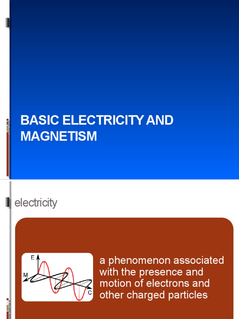 Basic Electricity and 1 PDF Electric Field Electron