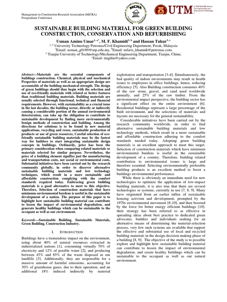 Sustainable Building Material For Green Building Construction ...