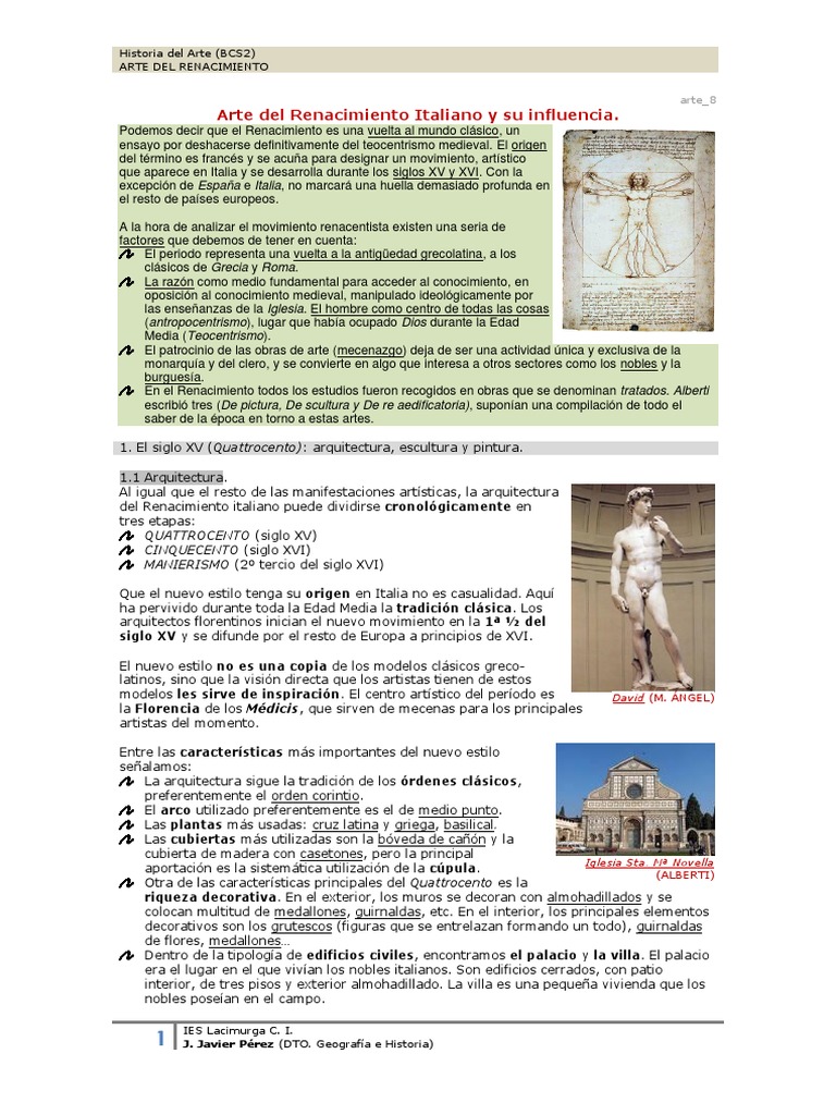 Arte del Renacimiento Italiano | PDF | Renacimiento | Miguel Ángel
