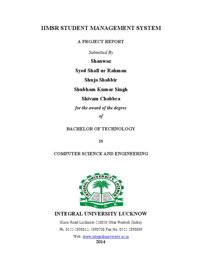 IIMSR Student Management System Report | PDF | Software Testing ...