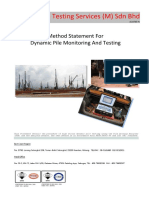 Asia Pile Testing Services (M) SDN BHD: Method Statement For Dynamic Pile Monitoring and Testing