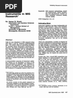 Validating Instruments in MIS Research 1