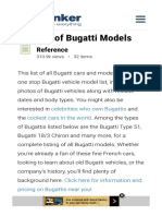 Full List of Bugatti Models: Reference