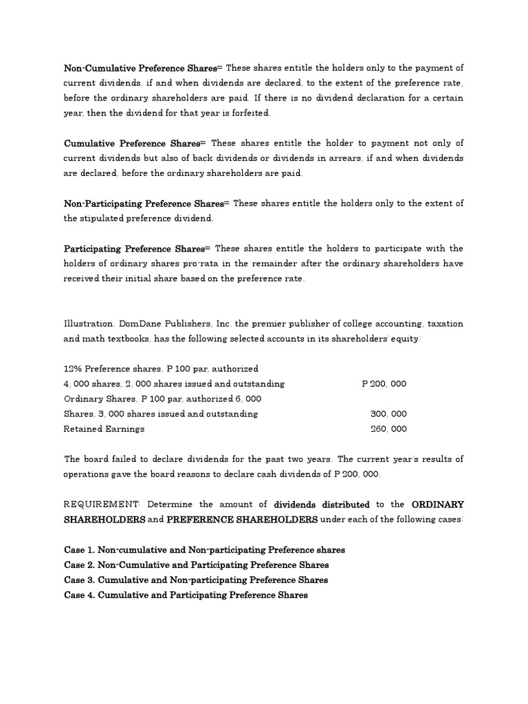 Preference Shares | PDF