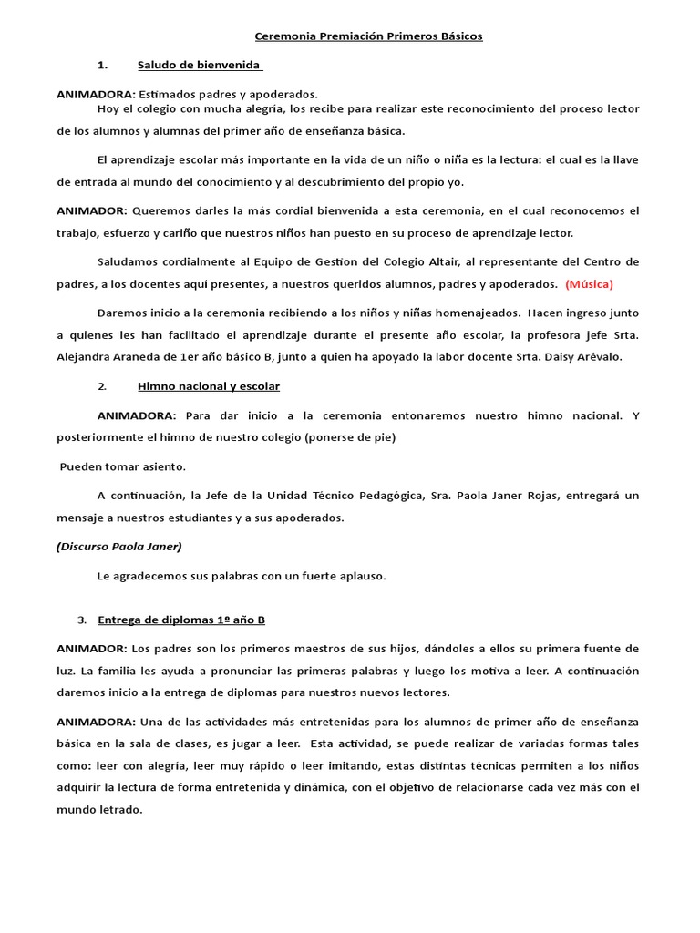 Libreto Ceremonia de La Luz 1b | PDF | Maestros | Estudiantes
