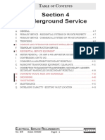 Section 4 Underground Service: Able of Ontents