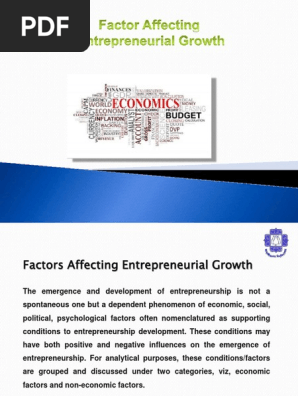 Factors Pdf Economic Development Entrepreneurship