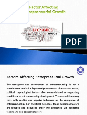 Factors Pdf Economic Development Entrepreneurship