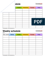 Weekly Schedule Monday To Friday 2 On 1 Page in Color