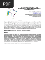 De La Ef y Sus Posibilidades Desde La Teoría Crítica Latinoamericana PDF
