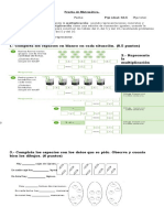 Prueba de Matemáticas Multiplicacion Segundo Basico