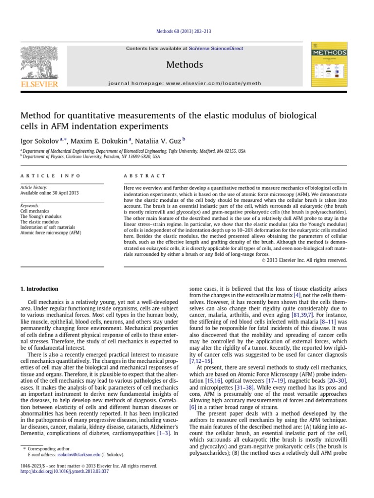 Method For Quantifying Mechanical Properties of Biological Samples ...