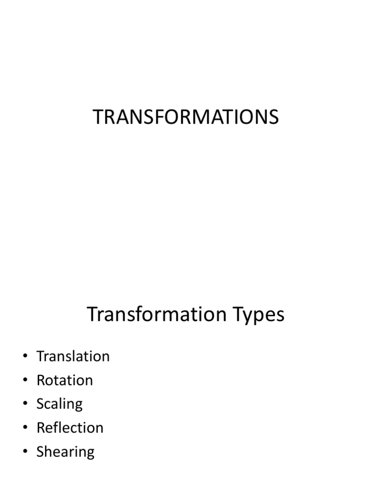 Unit II Transformations | PDF | Cartesian Coordinate System ...