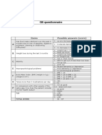 G8 Questionnaire: Items Possible Answers (Score) A