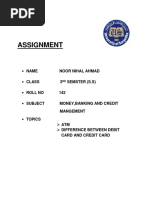 Assignment: Name Noor Nihal Ahmad Class 3 Roll No 142