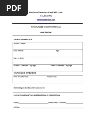 blank IEP