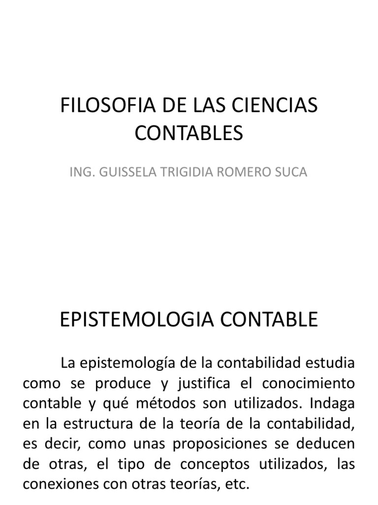Filosofia de Las Ciencias Contables, PDF, Filosofía contemporánea