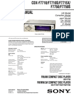 Sony cdx-f7710, f7710s, f7715x, f7750, f7750s