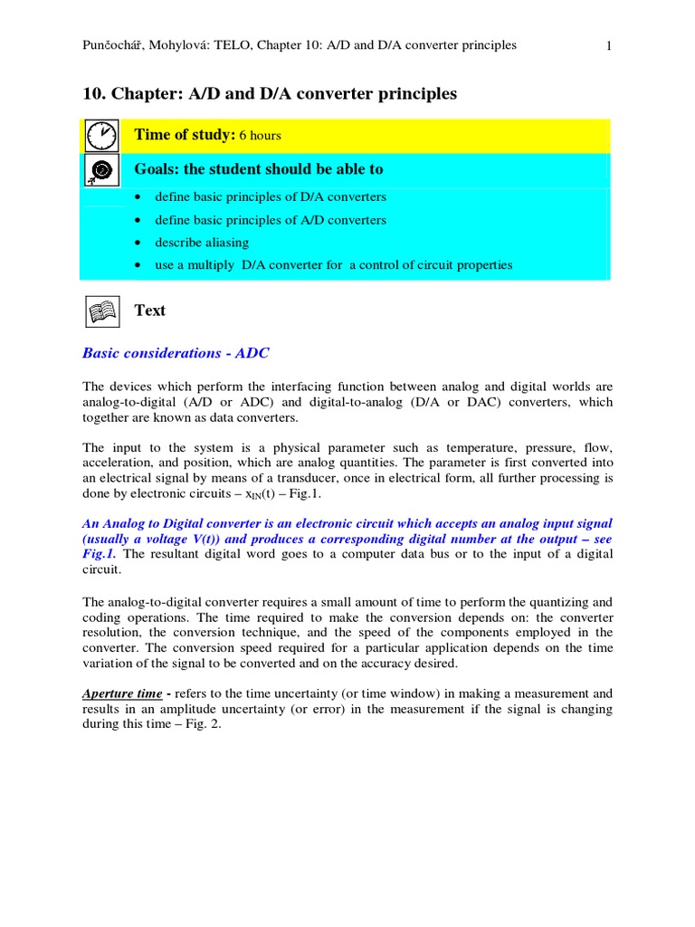 A/D and D/A Converter Principles Explained | PDF | Analog To Digital ...