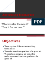 Advertising Techniques: What Creates The Need? "Buy It For Me Now!"