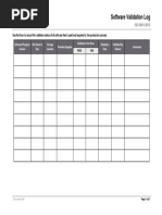 12 Software Validation Log