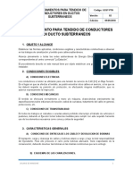 Procediemiento para Tendido de Conductores en Ducto Subterraneos