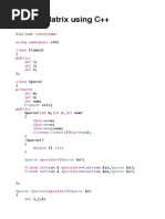 Sparse Matrix Using C++