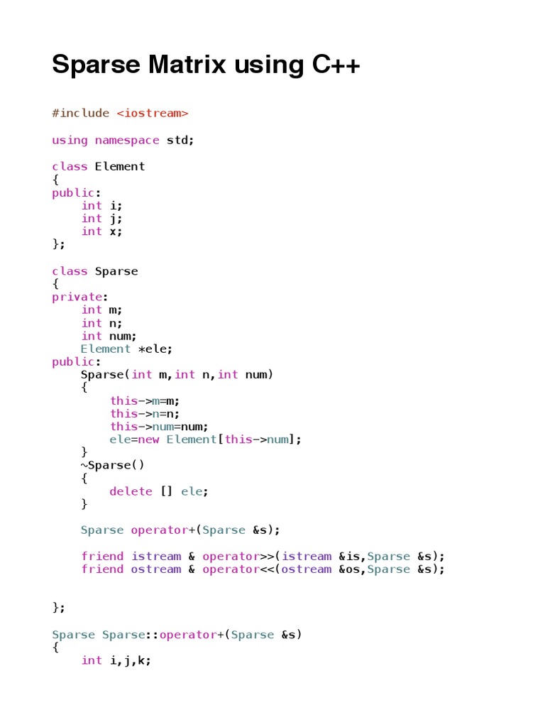 Sparse Matrix C | PDF