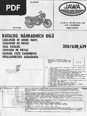 Jawa 350 - (Typ 638 - 639) - Parts Manual - 1991