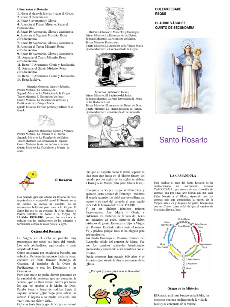 Triptico Rosario | PDF | Rosario | María, madre de Jesús