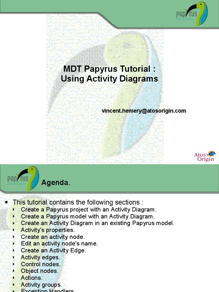 Papyrus Tutorial On Activity Diagrams v0.1 d20101014 PDF Parameter