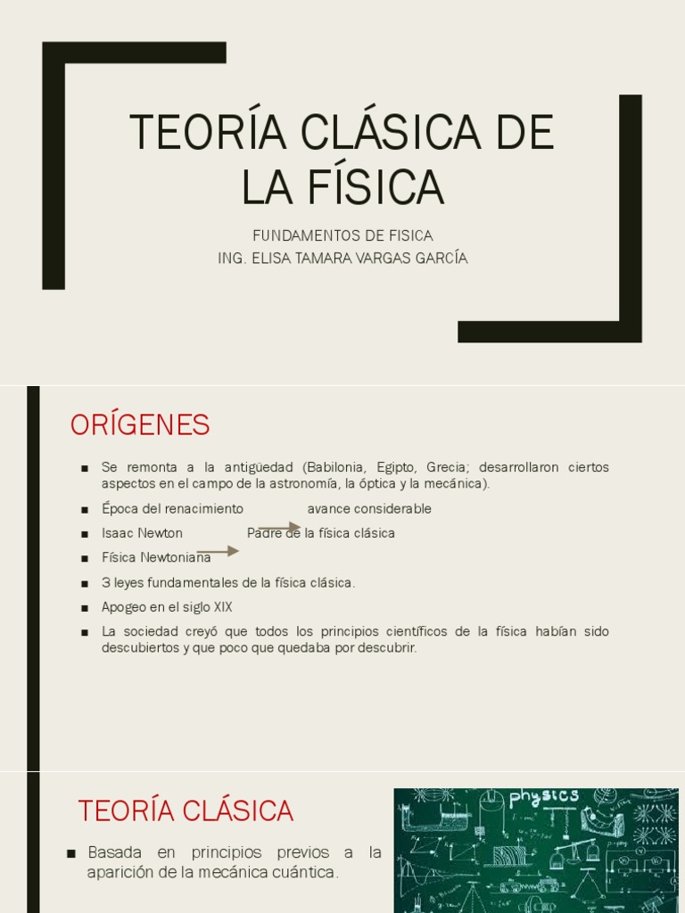 Teoría Clásica De La Física Fundamentos De Fisica Ing. Elisa Tamara Vargas García Óptica