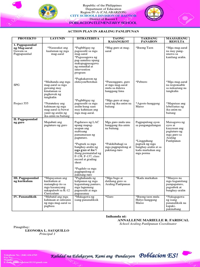 Action Plan in AP | PDF