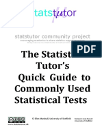 The Statistics Tutor's: Quick Guide To Commonly Used Statistical Tests