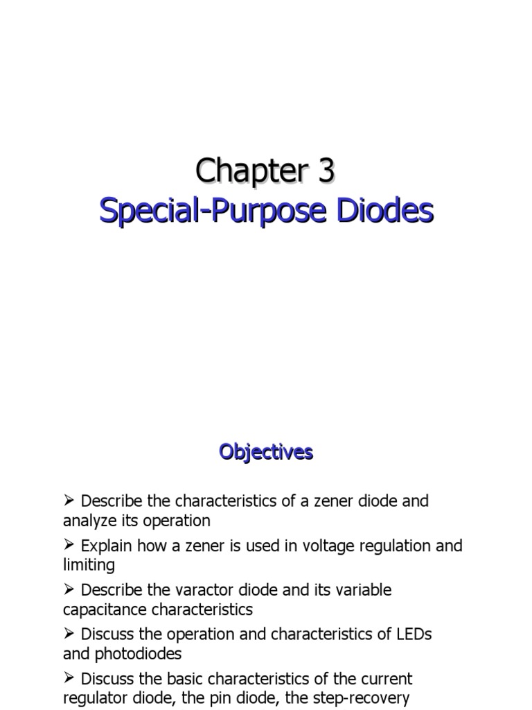 Special-Purpose Diodes Overview | PDF | Diode | Light Emitting Diode