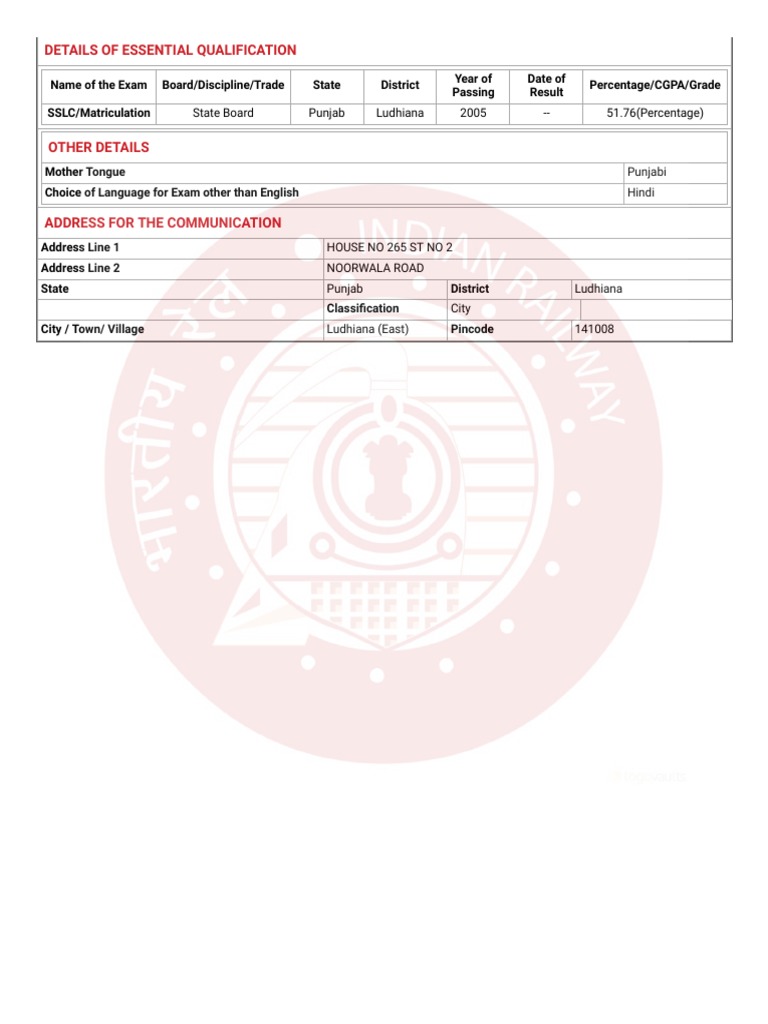 Essential Qualification Details for Exam | PDF