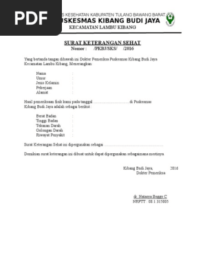 Surat Keterangan Sehat Pdf