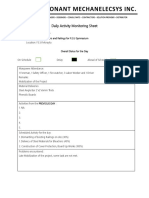 Resonant Mechanelecsys Inc.: Daily Activity Monitoring Sheet