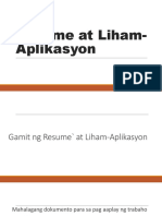 Resume at Liham-Aplikasyon