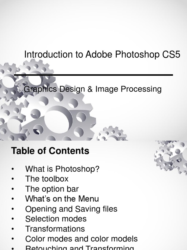 Introduction To Adobe Photoshop CS5: Graphics Design & Image Processing ...